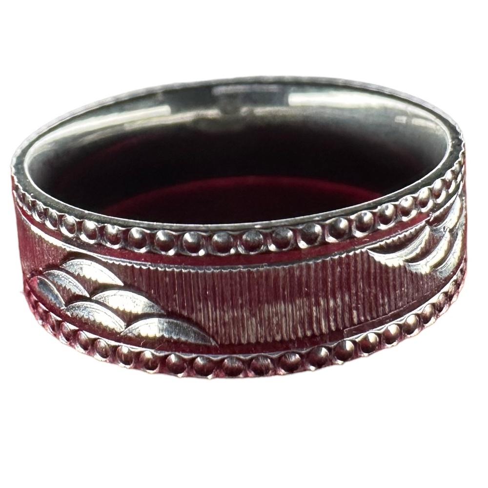 925 Silver Ring Band Moon Pattern - image 6